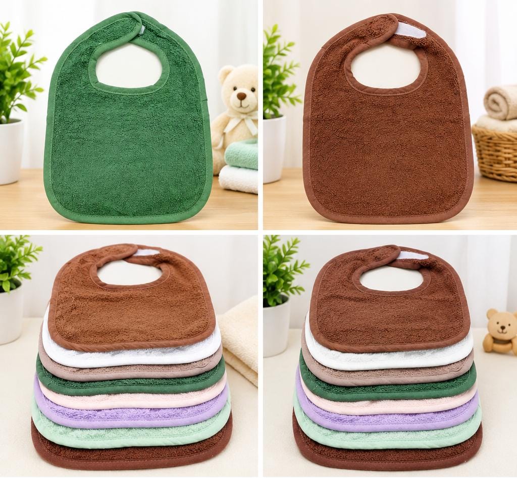 Baby Soft Absorbent Feeding Bibs – Pack of 6